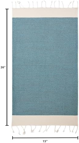 BAY LAUREL Turkish Hand Towel – Pack of 2 | Soft & Absorbent Decorative Towels for Bathroom, Hand, Face, Hair, Gym, Yoga, SPA, Kitchen & Tea | Boho Decor (Petrol, Diamond 15x26 Inches (Set of 2) - Image 6