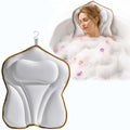 Bath Pillow for Tub 5D Air Mesh with 72 Silicone Suction Cups White by BATHARO