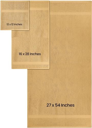 Utopia Towels 8 Piece Luxury Towel Set – Majestic Plush, Super Absorbent & Quicker-to-Dry, Thick 100% Ring Spun Cotton Towels for Bathroom, Spa & Hotel – 2 Bath, 2 Hand, 4 Washcloths, Champagne - Image 2