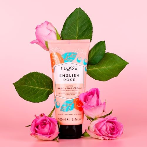 I LOVE English Rose Scented Hand and Nail Cream - Hand Cream for Dry Hands - Vitamin E, Coconut Oil, and Shea Butter - Silicone Free - 3.4 oz - Image 3