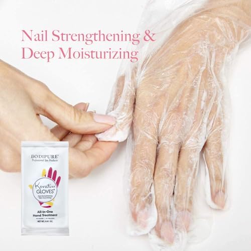 Bodipure All-In-1 Moisturizing Hand Mask, Keratin & Vitamin E Hand Mask for Dry Cracked Hands, Natural Moisturizing Gloves Formula, Strengthen Nails & Repair Hands 50 Pairs - Image 3