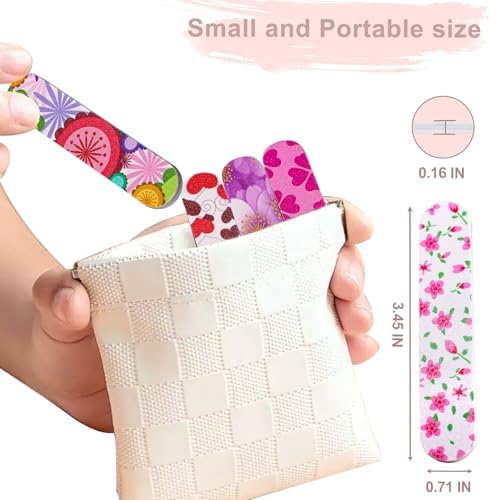 Mini Nail Files, Colorful Emery Boards for Nails Double Sided 180 Grit Emory, Gifts Bulk Fingernails Manicure Tools Shaping Buffing Smoothing Filers Cute 3.5” (100 Pcs Colorful 180 Grit 3.6 in) - Image 5