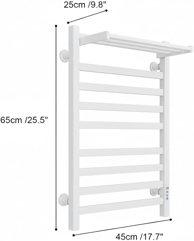 8-Bar Towel Warmer with with Top Warmer Shelf, Electric Towel Rack Set with Fast Heating, Auto Shut-Off Timer, Hardwired or Plug-in, Hot Towels in Bathroom