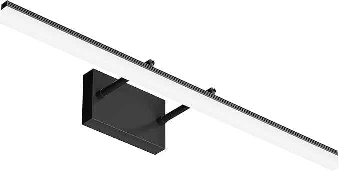 Aipsun 31.5 inch Modern Black Vanity Light Adjustable Bathroom Light Fixtures Over Mirror Rotatable Vanity Lighting 5500K