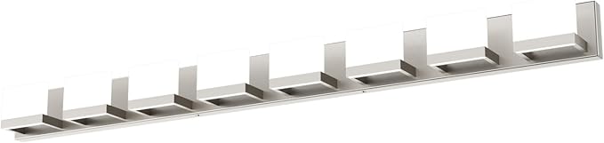 Tipace 8 Lights LED Modern Vanity Light Brushed Nickel Bathroom Lighting Fixture Up and Down Bathroom Wall Light Over Mirror(White Light 6000K)