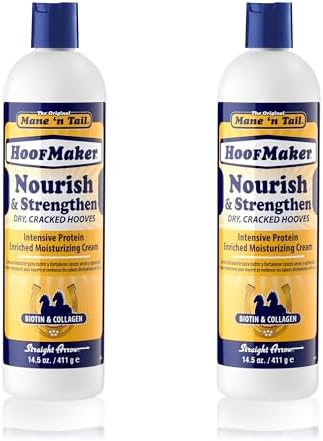 Mane 'n Tail Hoofmaker Hand & Nail Therapy (14.5 Oz Each, 2 Pack) – Fragrance-Free, Biotin & Collagen-Enriched Moisturizing Cream for Nourishing & Strengthening Dry, Cracked Hooves by ManenTail