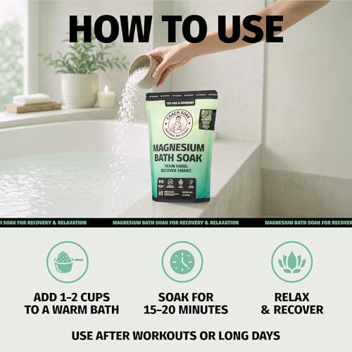 Coach Soak Magnesium Bath Soak - 3 lb, Tea Tree & Rosemary Bath Salts - Image 5