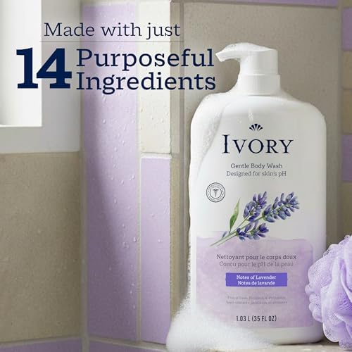 Ivory Body Wash, Designed for the Whole Family, Gentle Formula, Free of Dyes Heavy Perfumes Parabens Phthalates & Silicones, Lavender Scent, 35 oz - Image 6