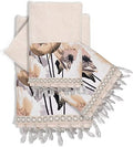 Zahari Home Poppy Fields Modern Bathroom Towel Set - 3 Piece Contemporary Decor Ensemble in Beige by ZahariHome