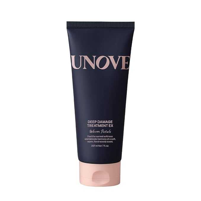 UNOVE Deep Damage Repair Hair Mask - Protein Hair Treatment & Hair Mask for Damaged Hair | Deep Conditioning & Keratin Hair Mask for Dry, Frizzy Hair | Korean Hair Care | Warm Petal, 7 fl oz