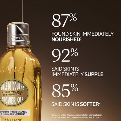 L'OCCITANE Almond Shower Oil, Cleansing Body Wash & Shaving Base, Vegan - Image 4