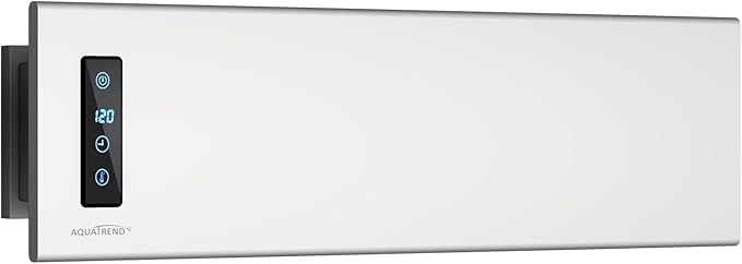 Hot Towel Warmer, Small Towel Warmer Rack Wall-Mounted, LED Control with Built-in Timer & Temperature, 17.7" x 5.1", Max 140°F, Plug-in, Fast Heating, Brushed Silver