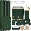 XLHOMO Bathroom Set- 25PC Green Bathroom Set with Shower Curtain and Rugs by BetterbathroomwithXLHOME