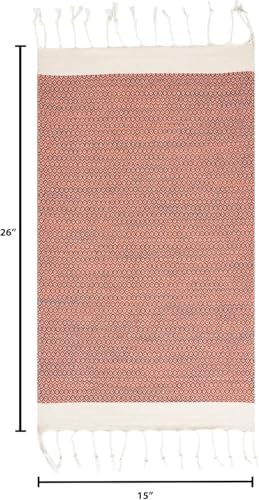 BAY LAUREL Turkish Hand Towel – Pack of 2 | Soft & Absorbent Decorative Towels for Bathroom, Hand, Face, Hair, Gym, Yoga, SPA, Kitchen & Tea | Boho Decor (Orange, Diamond 15x26 Inches (Set of 2) - Image 4