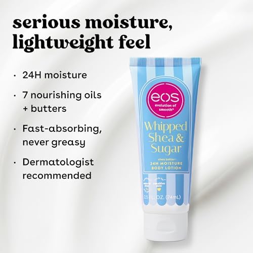 eos Shea Better Travel Size Body Lotion, Whipped Shea & Sugar, Limited Edition Skin Care, 24-Hour Moisture, Body Lotion for Women, travel size toiletries, Vegan, 2.5 fl oz (Pack of 2) - Image 5