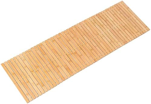 Bamboo Bath Mat Bathroom Runner Long Large Rugs Floor Wood Shower Bathtub Waterproof Non Slip Accessories 16x48 Inch Easy to Clean, Natural Bamboo, 1 pc by Fovlaurs