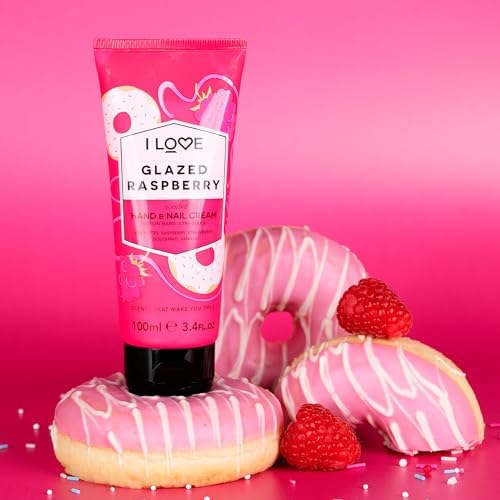 I LOVE Glazed Raspberry Scented Hand and Nail Cream - Hand Cream for Dry Hands - Vitamin E, Coconut Oil, and Shea Butter - Silicone Free - 3.4 oz - Image 3