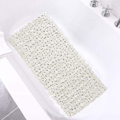 Pebble Shower Mat for Bathtub Non Slip Mat 35"X16" with Suction Cups,Beige by HOME