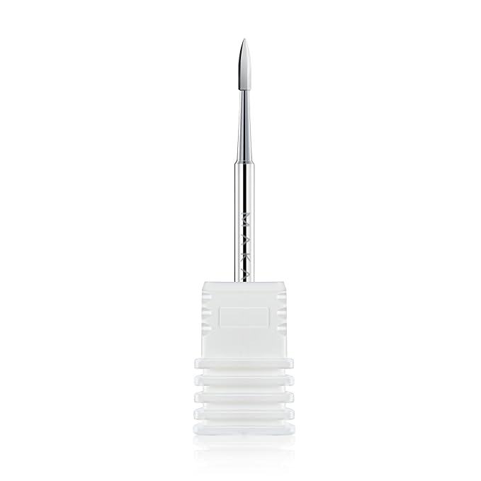 Makartt Flame Cuticle Nail Drill Bit - 3/32" Shank Tungsten Carbide Bit for Nail Drill Machine Professional Shape Bit for Cuticle Cleaning, Smooth Gel Nails,Sidewall, Dead Skin & Nail Prep Silver