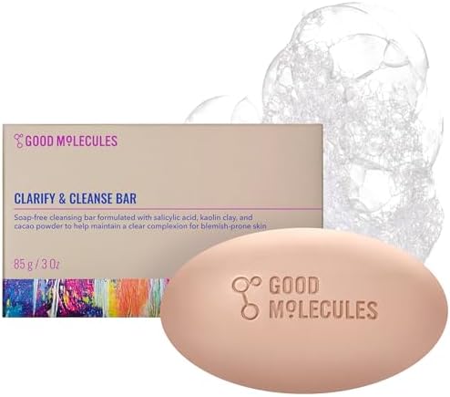 Good Molecules Clarify and Cleanse Bar, Salicylic Acid Bar Soap, 3.15 oz by GoodMolecules