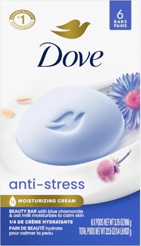 Dove Beauty Bar Gentle Cleanser Anti-Stress Cream Bar Moisturizes To Calm Skin Gentle Bar Soap Cleanser Made With 1/4 Moisturizing Cream 72 pack by Dove