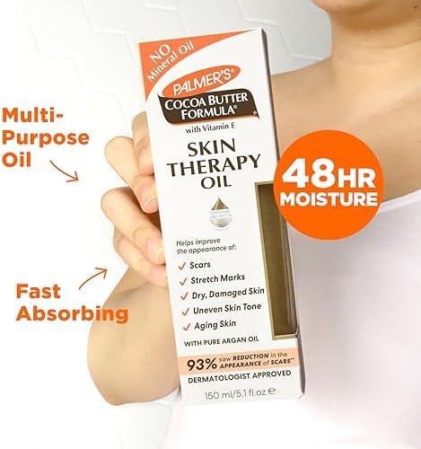 Palmer's Cocoa Butter Formula Skin Therapy Moisturizing Body Oil with Vitamin E & Pure Argan Oil, Deep Body Moisturizer for Dry, Damaged Skin, 5.1 Ounces (Pack of 6) - Image 5