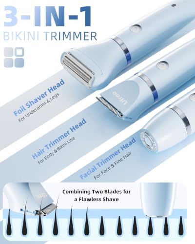 Ufree 3-in-1 Bikini Trimmer Electric Razors for Women, Gifts for Women - Image 2