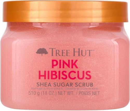 Tree Hut Pink Hibiscus Shea Sugar Scrub, Mothers Day Gifts, Exfoliating, Hydrating & Moisturizing Body Scrub with Shea Butter & Nourishing Essential Oils, Smooth & Soften Skin, 18 oz (Pack of 12) by TreeHut