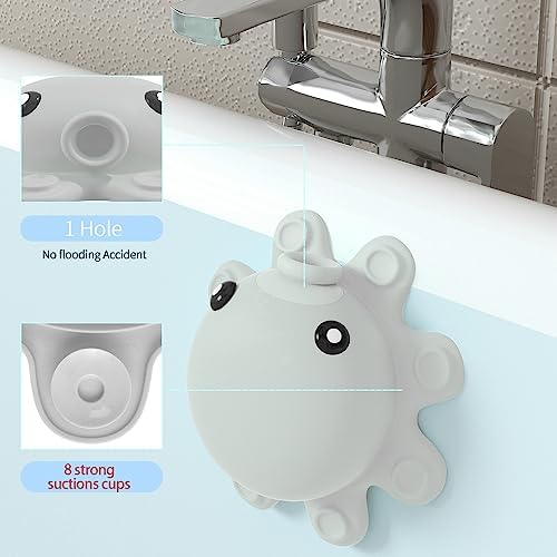Abalter Bathtub Overflow Drain Cover Tub - Silicone Bathroom Cover, Bath Spa Accessories, Adds Inches of Water for Deeper&Warmer Bath，Grey Gray (ABCVXZY-Grey) - Image 4