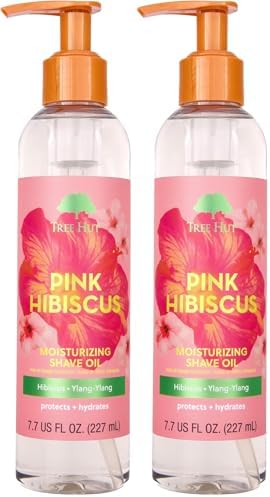 Tree Hut Pink Hibiscus Moisturizing Shave Oil, Gel-to-Oil Formula, Ultra Hydrating Barrier for a Close, Smooth Shave, For All Skin Types, 7.7 fl oz,(Pack of 2) by TreeHut