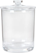 ForPro Clear Acrylic Apothecary Jar with Lid, 60 Oz Shatterproof Bathroom Vanity Organizer, Cotton Ball Holder, Qtip Storage Container Canister for Kitchen, Laundry, Office Decor, 7.75" x 5"