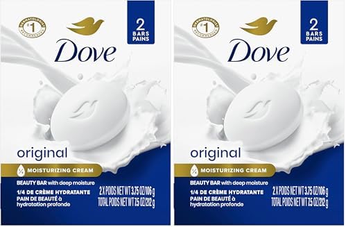 Dove Beauty Bar Gentle Skin Cleanser Moisturizing for Gentle Soft Skin Care Original Made With 1/4 Moisturizing Cream 3.75 oz 2 Bars, Pack of 24 by Dove