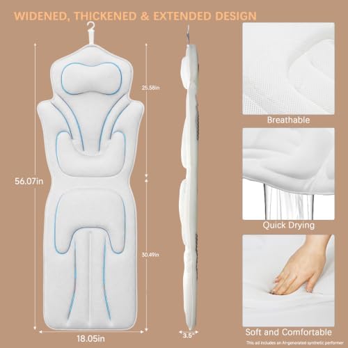 Full Body Bath Pillow for Bathtub Thickened 5D Air Mesh 144 Suction Cups - Image 2