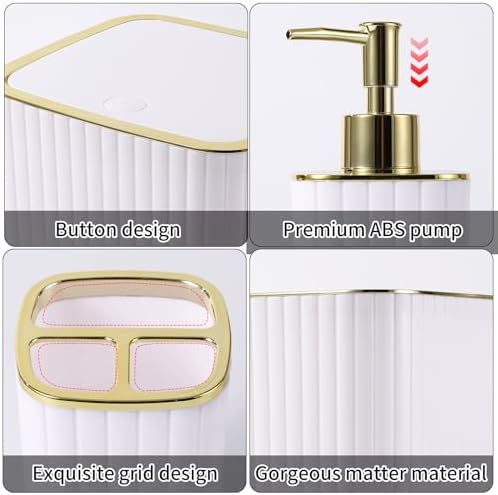 XLHOMO Bathroom Accessories Set - Gorgeous White Bathroom Set - Image 6