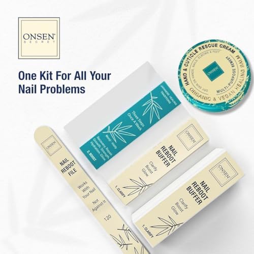 ONSEN Secret Essential Nail Reboot Kit with Hand & Cuticle Rescue Cream | Buffer Block, Professional File, Replacement Pads and Repair Cream for Strong, Healthy, Shiny Natural Nails at Home - Image 4
