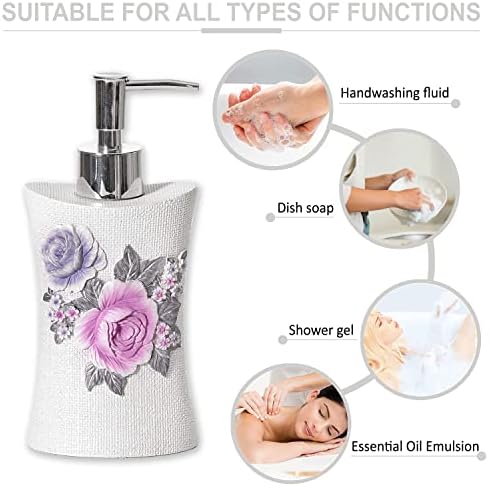 Zahari Home 4pc Michelle Bathroom Accessories Sets Lotion Pump, Tumbler, Tooth Brush Holder and Soap Dish Unique Design Floral Bathroom Set - Image 3