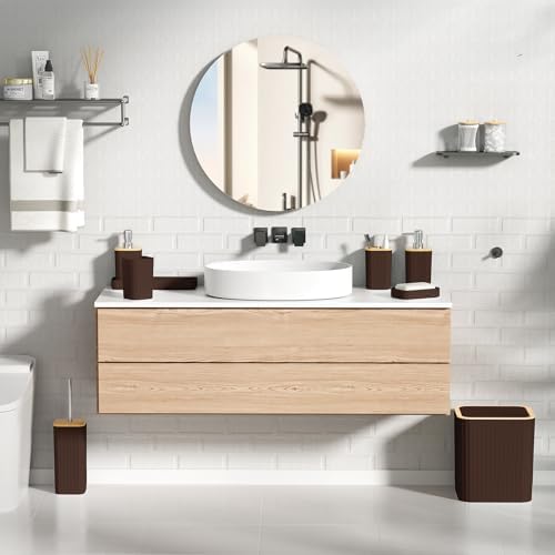 XLHOMO Bathroom Set - Elegant Brown Bathroom Set, Bathroom Accessories Set - Image 2