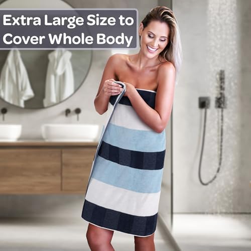 Lavish Home Bathroom Towels Set, Bathroom Accessories, Navy, Set of 6 - Image 2