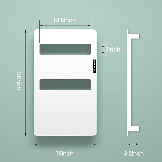 Towel Warmers for Bathroom, Towel Warmer Rack with Timer, Heated Towel Rack Wall Mounted, Electric Towel Warmer, Towel Heater, Bath Towel Dryer, Hardwired or Plug-in Models- 31x18 inch