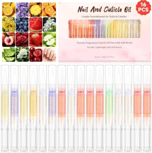 16PCS Cuticle Oil Pens, Nail Cuticle Pen Set, Conditioning Moisturize Care by MESCHETT