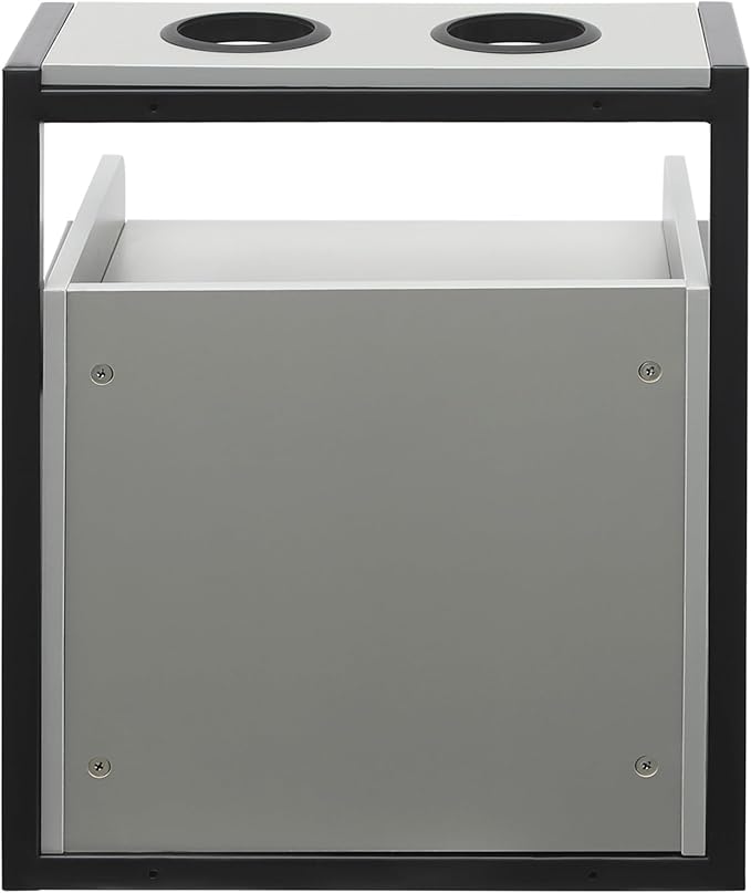 Salon Cabinet, Salon Storage Organizer with 2 Drawers, 110.23Lbs Load Capacity Salon Wall Cabinet, Hanging Styling Station Equipment for Spa, Barber Store, Locker Room, Bathroom (Black＋Grey)