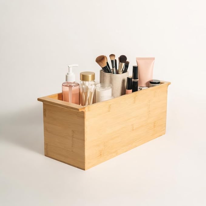 Bamboo Toilet Paper Holder & Bathroom Organizer by Alder Row, Freestanding Toilet Tissue Holder, Modern & Minimalistic Bathroom Storage Solution