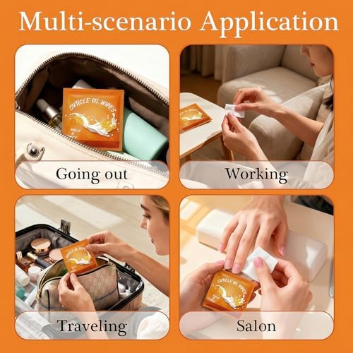NovaCharm 100 Pcs Mini Cuticle Oil Wipes Milk & Honey, Nail Honey Nail Oil Towelettes, Individually Wrapped Bulk Cuticle Oil for Nails for Manicure Pedicure, Easy to Use - Image 5