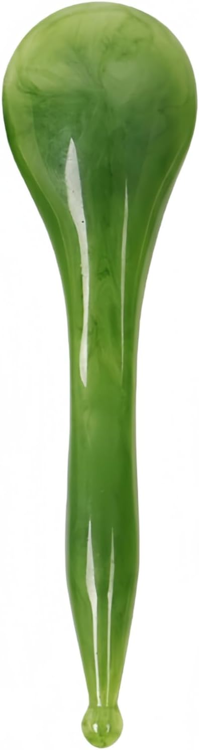 Gua Sha Scraping Massage Tool, GuaSha Facial Set, Natural Resin GuaSha Massage Tools for Rejuvenate Skin Anti-Wrinkle Anti Aging (Green, Minor Shave)