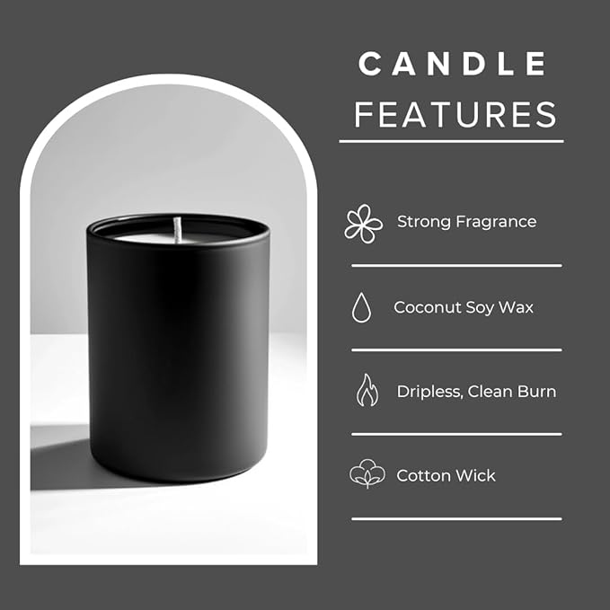 Simply Soson Scented Votive Candles, Bulk Set of 24 White Patchouli Small Candles, Votive Candles Scented in Glass, Black Holder 10 Hours Burn, for Wedding, Birthday, Holiday Christmas & Decoration