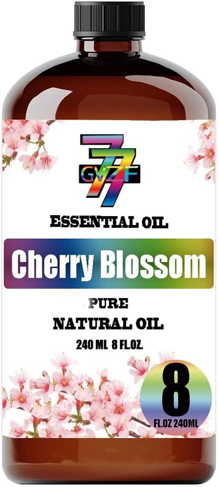 Cherry Blossom Essential Oil - GV77ZF Cherry Blossom Oils for Diffusers, Humidifiers, DIY Candles, Soap, Cleaning, Home, Office, Yoga, Massage, Gifts - 8 fl oz (240 ml)