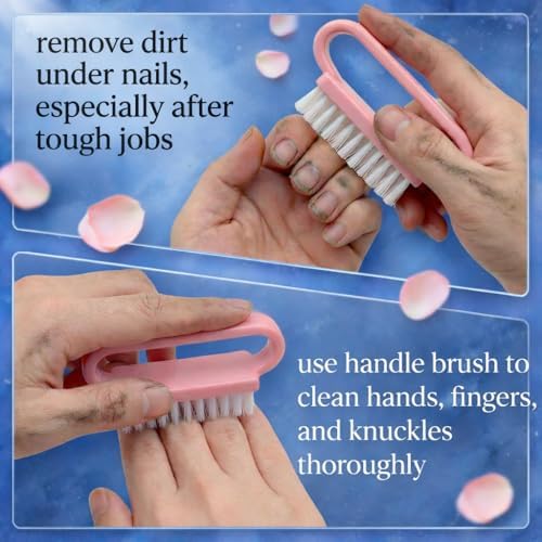 4 Pcs Nail Brush for Cleaning Fingernails, Nail Brush Handle Grip Brush for Nail and Toes,Pedicure Brushes for Men and Women, Fingernail Scrub Cleaning Brushes - Image 4