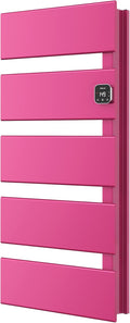 Electric Towel Warmer, Heated Towel Rack with Thermo Control and Timer, Fast Heating Towel Rail for Bathroom with Memroy Function, Work with Smart Plug, Right-Wiring, 5 Panel, Pink