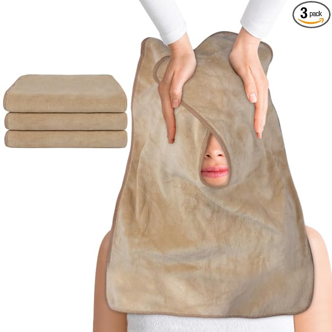 SINLAND Microfiber Esthetician Towels for Facials Mask Removing Face Wrap Soft Facial Cloth with Split Design Spa Towels for Facial Steam Massage and Cleansing