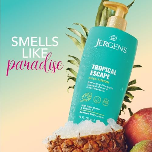 Jergens Shea Fusion Tropical Escape Body Lotion, Shea Butter, 14 fl oz - Image 2
